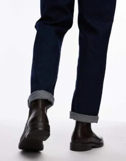 Selected Homme Leather Chelsea Boots In Brown For Men -Modish Mens Shop 206945271 3