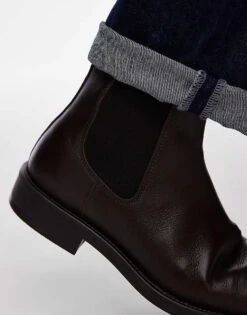 Selected Homme Leather Chelsea Boots In Brown For Men -Modish Mens Shop 206945271 4