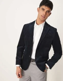 Selected Homme Single Breasted Blazer In Navy Cord For Men Navy Blazer -Modish Mens Shop 206945314 1 navyblazer 1