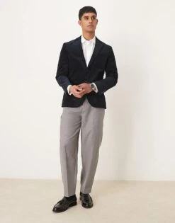 Selected Homme Single Breasted Blazer In Navy Cord For Men Navy Blazer -Modish Mens Shop 206945314 3