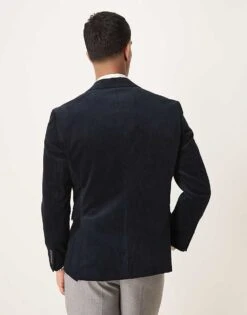 Selected Homme Single Breasted Blazer In Navy Cord For Men Navy Blazer -Modish Mens Shop 206945314 4