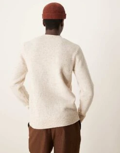 Selected Homme Knitted Jumper In Cream Speckle For Men Moonbeam -Modish Mens Shop 206945337 4