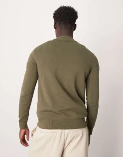 Selected Homme Mock Neck Knitted Jumper In Green For Men -Modish Mens Shop 206945370 4