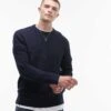 Selected Homme Crew Neck Jumper In Navy For Men Navy Blazer