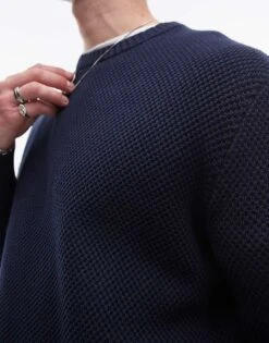Selected Homme Crew Neck Jumper In Navy For Men Navy Blazer -Modish Mens Shop 206945430 3