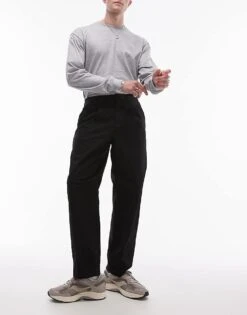 Selected Homme Art Loose Fit Trousers In Black For Men