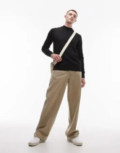 Selected Homme Mock Neck Knitted Jumper In Black For Men -Modish Mens Shop 206945483 4