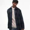 Selected Homme Oversized Overshirt In Blue Check For Men