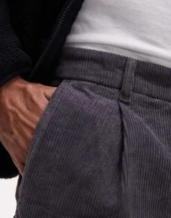 Selected Homme Tristan Loose Fit Cord Trousers In Grey For Men -Modish Mens Shop 206945595 3