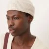 Selected Homme Merino Wool Beanie In Cream For Men Moonbeam