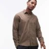 Selected Homme Oversized Shirt In Dark Tan For Men Morel