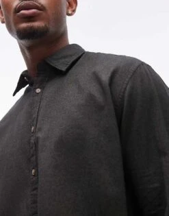 Selected Homme Oversized Shirt In Dark Green For Men Foresst Night -Modish Mens Shop 207004146 4