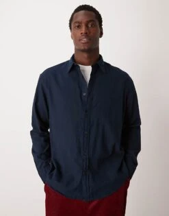 Selected Homme Oversized Shirt In Navy For Men Dark Sapphire -Modish Mens Shop 207004209 1 darksapphire 1