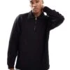 Selected Homme Emmanuel Zip Polo Shirt In Black For Men