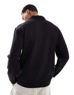 Selected Homme Emmanuel Zip Polo Shirt In Black For Men -Modish Mens Shop 207005175 3