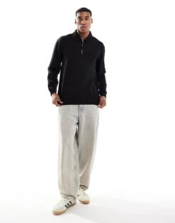 Selected Homme Emmanuel Zip Polo Shirt In Black For Men -Modish Mens Shop 207005175 4