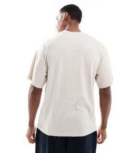 Selected Homme Oversized T-shirt With Small Circle Print In Cream For Men Oatmeal -Modish Mens Shop 207067743 3