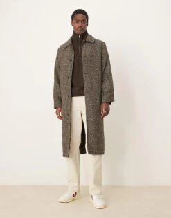 Selected Homme Oversized Half Zip In Brown For Men Chocolate Torte -Modish Mens Shop 207086702 4