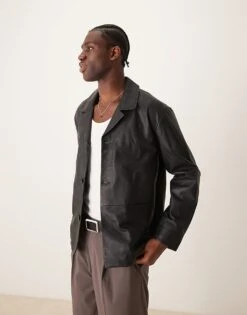 Selected Homme Real Leather Blazer In Black For Men -Modish Mens Shop 207086710 4