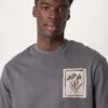 Selected Homme Oversized T-shirt In Grey With Flower Chest Print For Men Asphalt