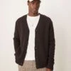 Selected Homme Wool Oversized Cardigan In Brown For Men Chocolate Torte