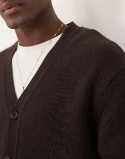Selected Homme Wool Oversized Cardigan In Brown For Men Chocolate Torte -Modish Mens Shop 207086766 3