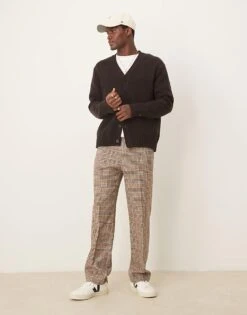 Selected Homme Wool Oversized Cardigan In Brown For Men Chocolate Torte -Modish Mens Shop 207086766 4