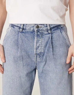 Selected Homme Kobe Loose Fit Pleat Jean In Light Blue For Men Light Blue Denim -Modish Mens Shop 207086774 5