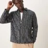 Selected Homme Oversized Boxy Textured Overshirt In Blue Mix For Men Sky Captain