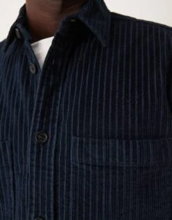 Selected Homme Cord Overshirt In Navy Pin Stripe For Men Sky Captain -Modish Mens Shop 207086844 3