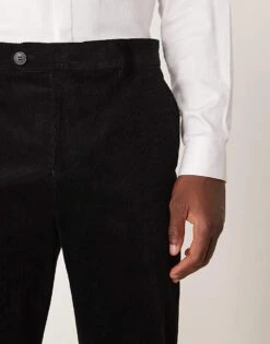 Selected Homme Regular Fit Trousers In Black Cord For Men -Modish Mens Shop 207086860 4