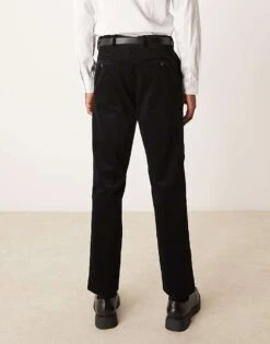 Selected Homme Regular Fit Trousers In Black Cord For Men -Modish Mens Shop 207086860 5