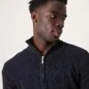 Selected Homme Chenille Half Zip In Navy For Men Sky Captain