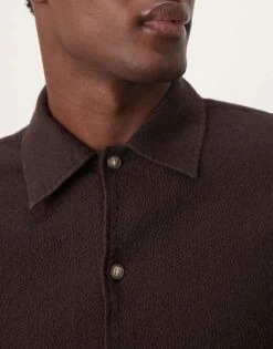 Selected Homme Oversized Waffle Shirt In Brown For Men Chocolate Torte -Modish Mens Shop 207086914 3