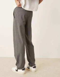 Selected Homme Robert Straight Fit Trouser With Elastic Waistband In Grey For Men Grey Melange -Modish Mens Shop 207104360 4