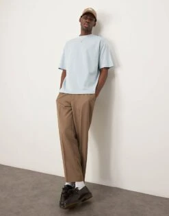 Selected Homme Oversized Heavy Weight T-shirt In Light Blue For Men Winter Sky -Modish Mens Shop 207132669 1 wintersky 1