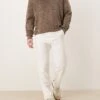 Selected Homme Linen Blend Slim Tapered Trouser In White For Men Cloud Dancer