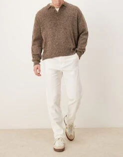 Selected Homme Linen Blend Slim Tapered Trouser In White For Men Cloud Dancer