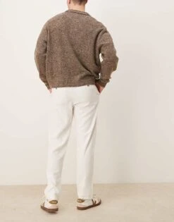 Selected Homme Linen Blend Slim Tapered Trouser In White For Men Cloud Dancer -Modish Mens Shop 207132701 5