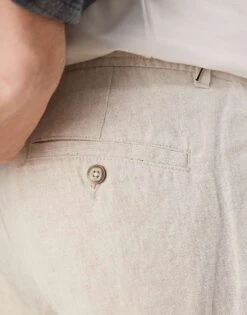 Selected Homme Leroy Straight Fit Linen Trouser In Cream For Men Pure Cashmeree -Modish Mens Shop 207132748 3