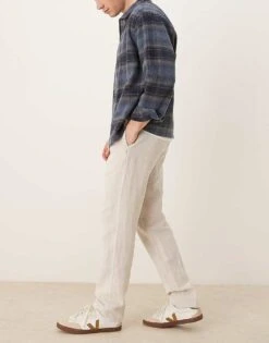 Selected Homme Leroy Straight Fit Linen Trouser In Cream For Men Pure Cashmeree -Modish Mens Shop 207132748 4