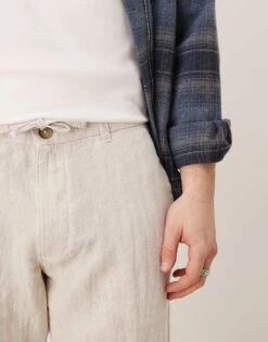 Selected Homme Leroy Straight Fit Linen Trouser In Cream For Men Pure Cashmeree -Modish Mens Shop 207132748 5