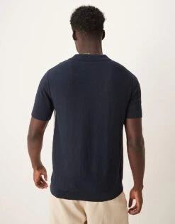 Selected Homme Knitted Polo In Navy With Stripes For Men Sky Captain -Modish Mens Shop 207132777 4