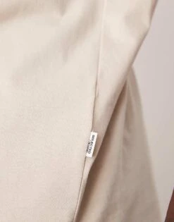 Selected Homme Regular Pima Cotton Mix T-shirt In Cream For Men Oatmeal -Modish Mens Shop 207132824 4