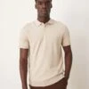 Selected Homme Knitted Polo Shirt In Cream For Men Oatmeal