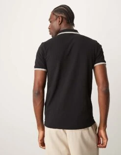 Selected Homme Tipped Polo Shirt In Black For Men -Modish Mens Shop 207132871 3