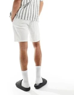 Selected Homme Linen Blend Shorts In White For Men Cloud Dancer -Modish Mens Shop 207132943 5