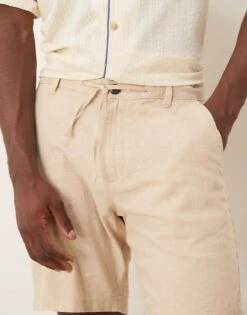 Selected Homme Linen Blend Shorts In Cream For Men Incense -Modish Mens Shop 207132973 3