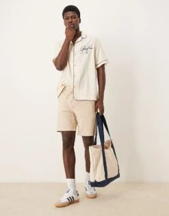 Selected Homme Linen Blend Shorts In Cream For Men Incense -Modish Mens Shop 207132973 5