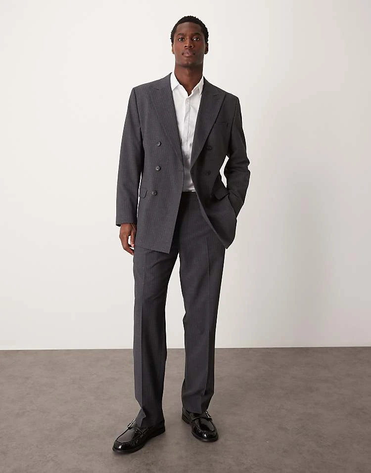 Selected Homme Oversized Suit In Grey Pin Stripe 4 Selected Homme Oversized Suit In Grey Pin Stripe - Image 4